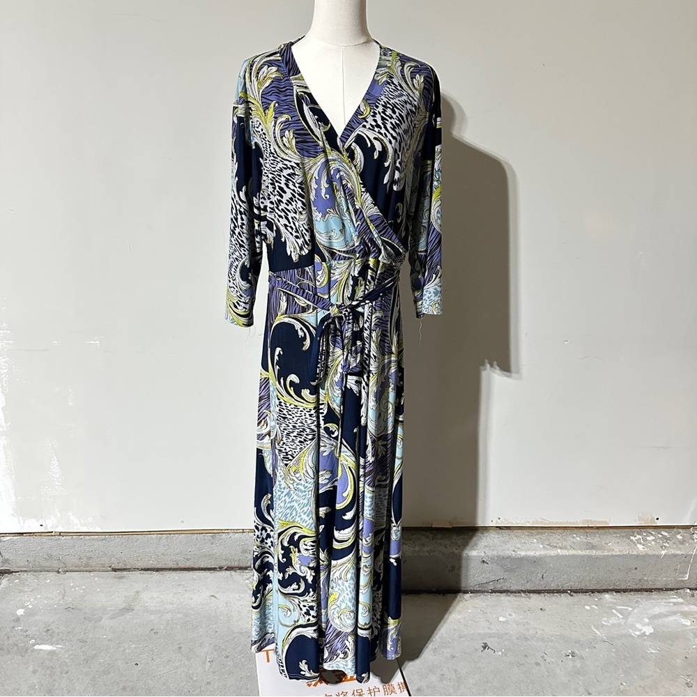 Mlle Gabrielle Vibrant Long Sleeve Dress Size 2X